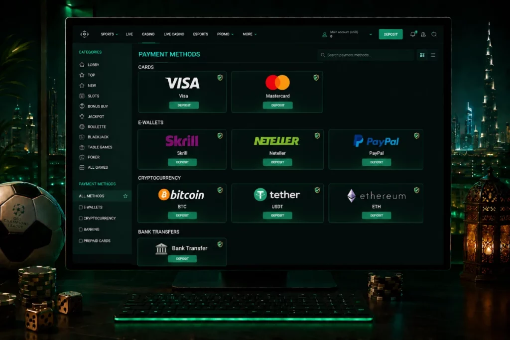 Casino payment metods