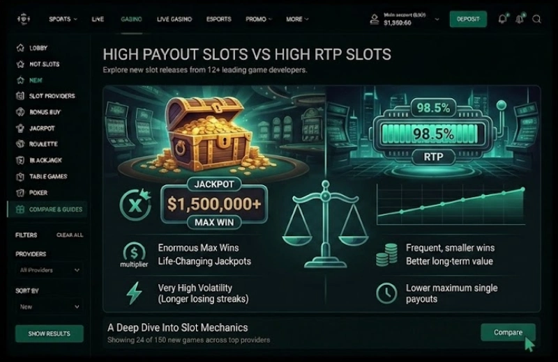 High Payout Slots vs High RTP Slots