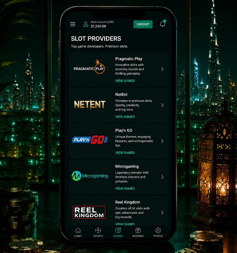 Mobil casino slot providers